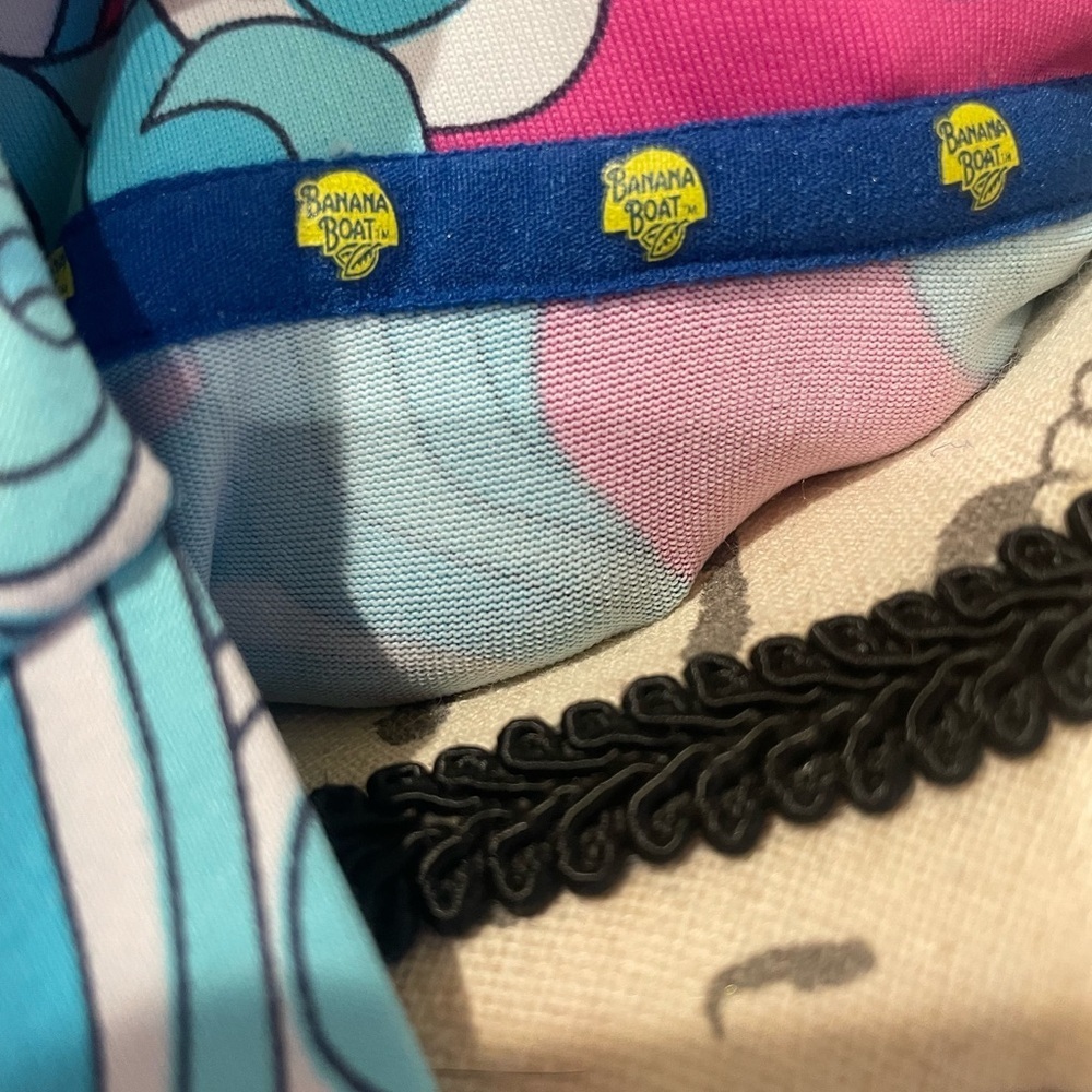 Banana Boat Retro Swirl Print Stretch Dress Small Pink Blue Y2K Vibes - Picture 5 of 8